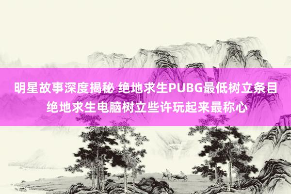 明星故事深度揭秘 绝地求生PUBG最低树立条目 绝地求生电脑树立些许玩起来最称心